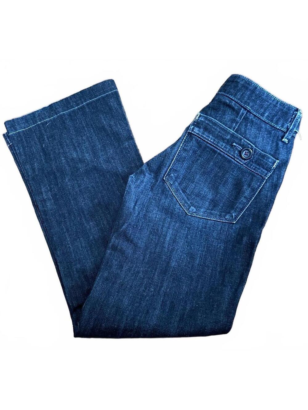 Like New Vintage Gap 2008 Low Rise Wide Leg Trouser Jeans Dark Wash Y2K 25 - Picture 2 of 6